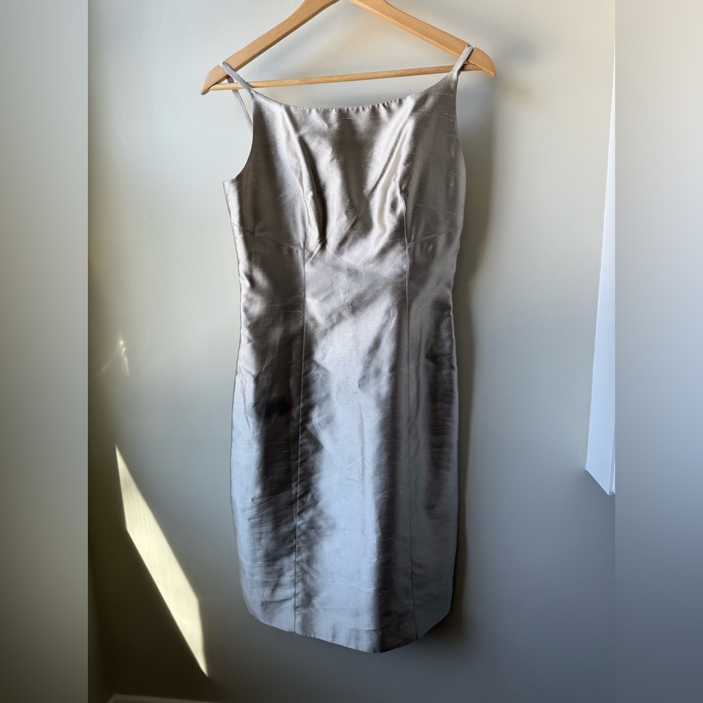PETROVITCH & ROBINSON Slub Silk Cocktail Dress Timeless Classic Paris Chic 40 8‎